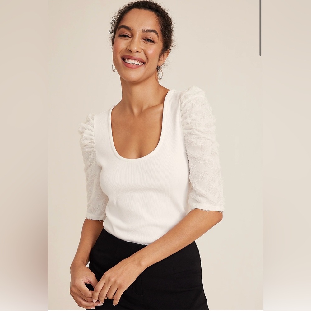 Maurices Ivory Ribbed Knit Top